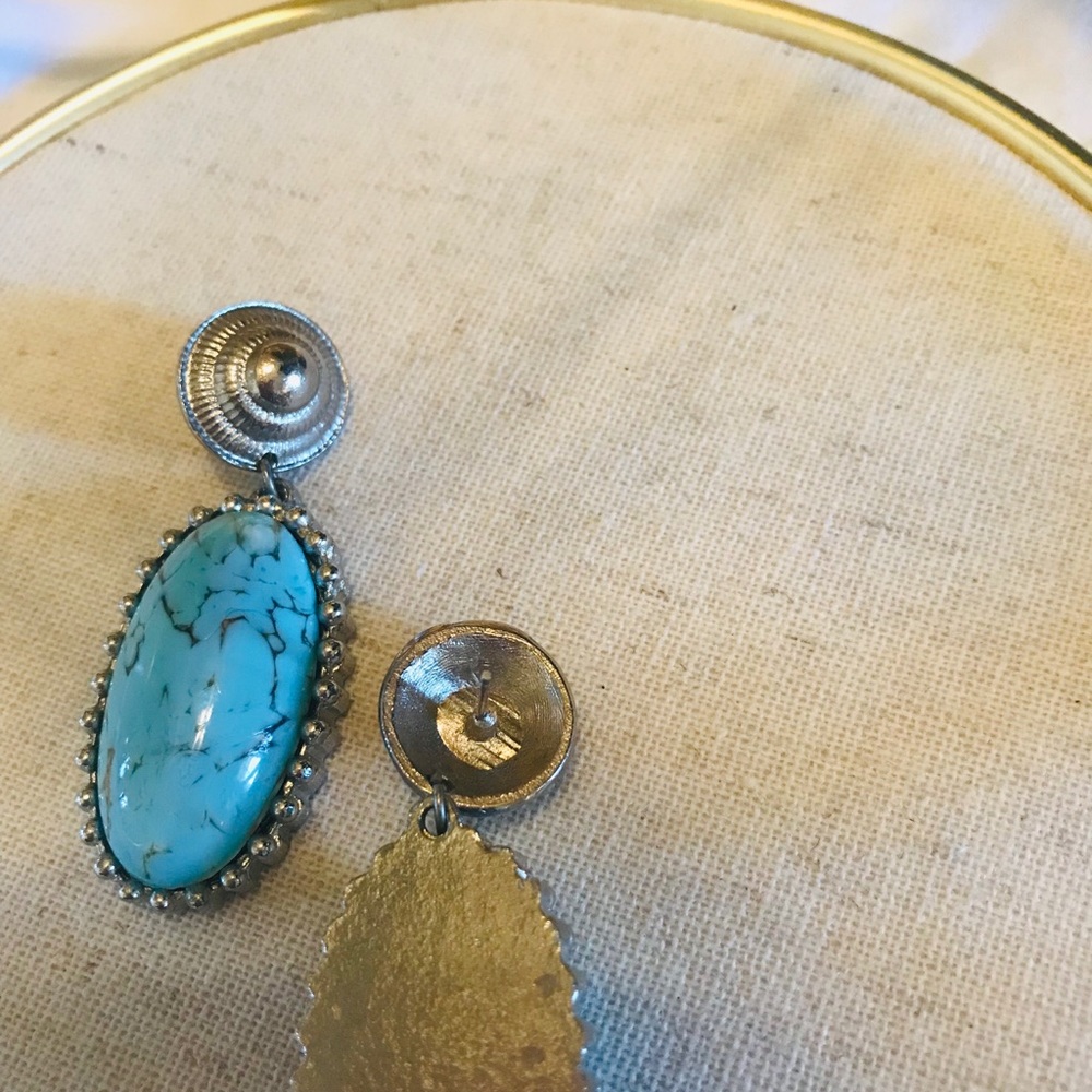 Turquoise Drop Earrings. - Picture 3 of 3